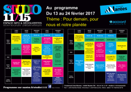 programme des vacances de février 2017