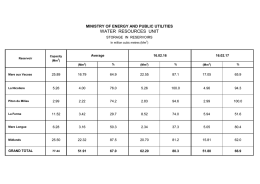 Reservoir Storage - Ministry of Energy and Public Utilities