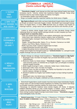 TOTOMBOLA LINGALA (Centre culturel Mgr