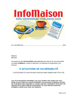 LES 12 SITUATIONS DE VULNÉRABILITÉ DES VENDEURSs