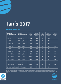 Tarifs 2017 - Métropole Rouen Normandie