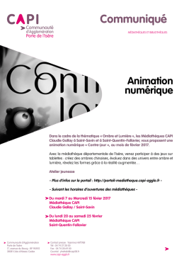 Animation num&eacute;rique - Mairie de L`Isle d`Abeau