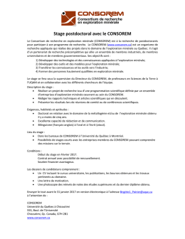 Stage postdoctoral avec le CONSOREM