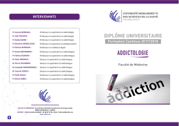 Brochure ADDICTOLOGIE.ai - Université Mohammed VI des