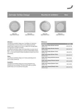 Fiche technique Zehnder Grilles Design