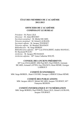 &Eacute;tat des Membres - Acad&eacute;mie des Sciences, Inscriptions et Belles