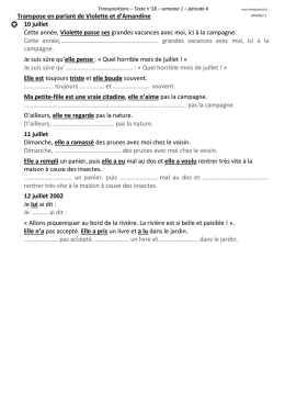 Transpose en parlant de Violette et d`Amandine 10 juillet Cette
