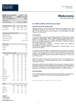 13 f&eacute;vrier 2017 - Flash - Weborama