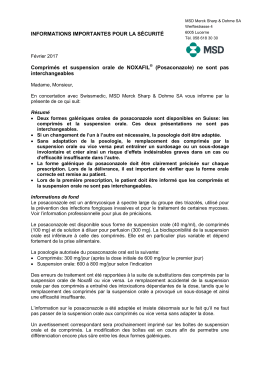 (Posaconazole) ne sont pas interchangeable
