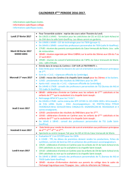 CALENDRIER 4ème PERIODE 2016-2017. - Lycée Saint