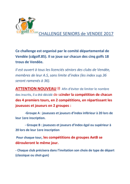 CHALLENGE SENIORS de VENDEE 2017
