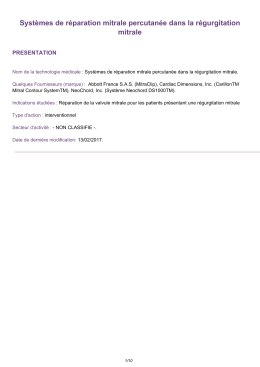 Syst&egrave;mes de r&eacute;paration mitrale percutan&eacute;e dans la