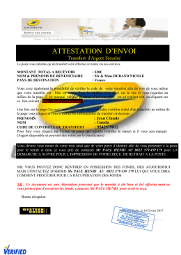 attestation d`envoi