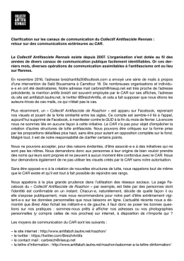 Clarification sur les canaux de communication du Collectif