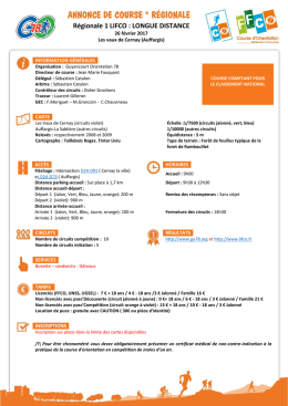 Annonce de course - CO à pied