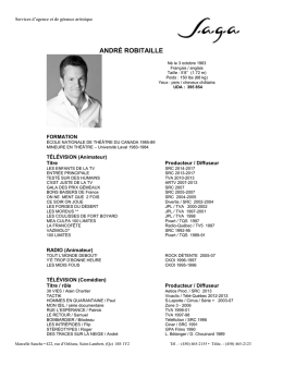 andr&eacute; robitaille - SAGA | Services d`agence et de g&eacute;rance artistique
