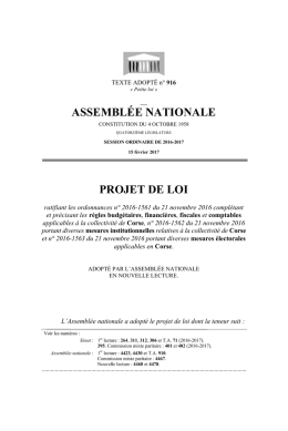 ASSEMBL&Eacute;E NATIONALE PROJET DE LOI