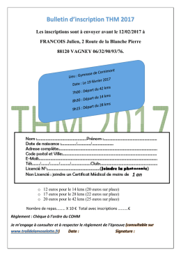 Bulletin d`inscription THM 2017