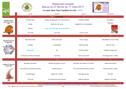Menus Restaurant Scolaire