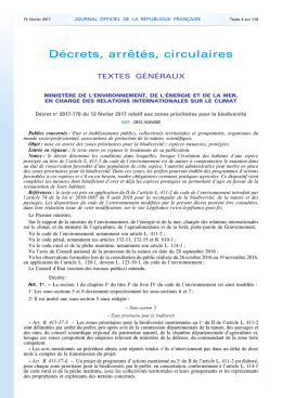 d&eacute;cret du 13 f&eacute;vrier au Journal officiel le 15 f&eacute;vrier 2017