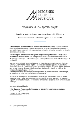 Appels à projets - Mécènes pour la Musique
