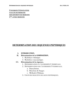 determination des sequences peptidiques