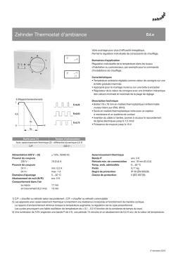 Fiche technique Zehnder Thermostat d`ambiance