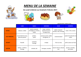 menu de la semaine - Roquefort-les-Pins