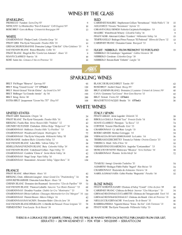 White Wines WINES BY THE GLASS Sparkling Wines
