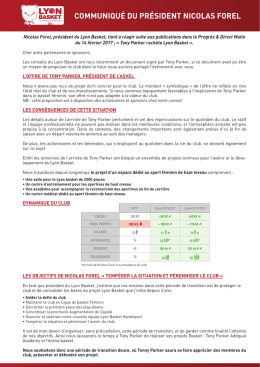communiqué du président nicolas forel