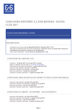 ENS Rennes - Concours d`entrée à l`ENS Rennes