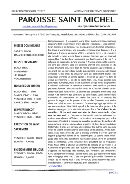 Bulletin paroissial - Paroisse du François