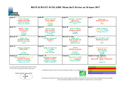 Menu Restauration Scolaire - Saint-Genis