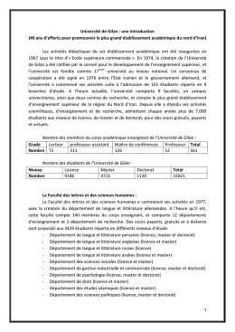 Universit&eacute; de Gilan : une introduction (40 ans d`efforts pour