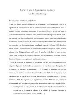 Les vers de terre: &eacute;cologie et gestion des d&eacute;chets (PDF