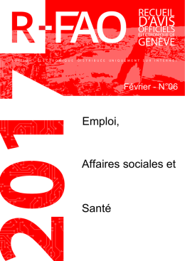 Emploi, Affaires sociales et Santé FEVRIER