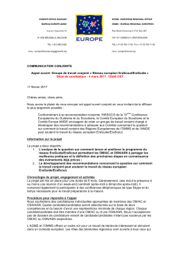 Joint Communication 4 2017 - ERASCOUT ERAGUIDE February