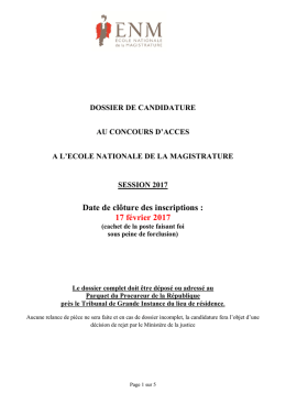 dossier de candidature - Enm