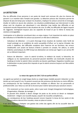 Le retour des agents de CLM/CLD est parfois difficile