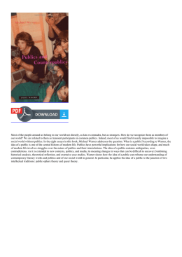 Epub Publics and Counterpublics Full