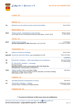 L`Agenda // Semaine n°8