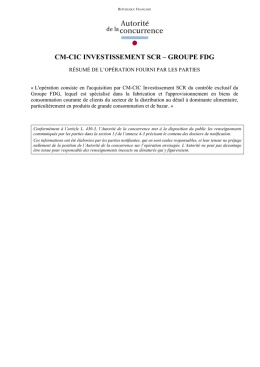 cm-cic investissement scr – groupe fdg