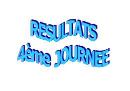 R&eacute;sultats de la 4&egrave;me journ&eacute;e