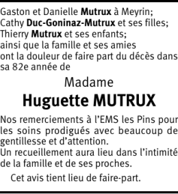 Huguette MUTRUX