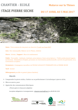 chantier - ecole stage pierre seche - Malarce-sur-la