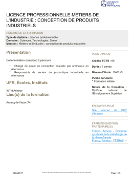 licence professionnelle m&eacute;tiers de l`industrie : conception de