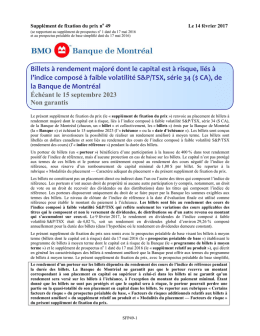 Billets à rendement majoré dont le capital est à risque, liés à l`indice