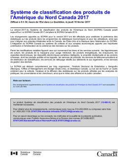 Syst&egrave;me de classification des produits de l`Am&eacute;rique du Nord