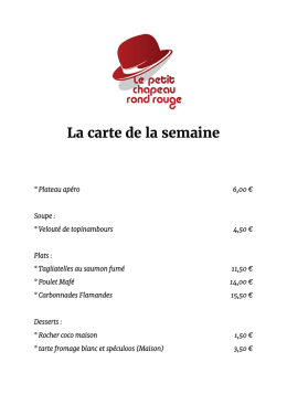 La carte de la semaine - Le Petit Chapeau Rond Rouge