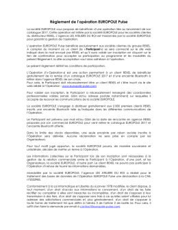 R&egrave;glement de l`op&eacute;ration EUROPOLE Pulse